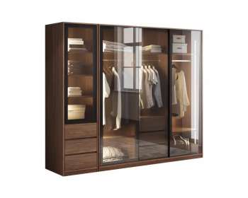 Tủ cánh kính cường lực khung gỗ melamine giá rẻ QA167